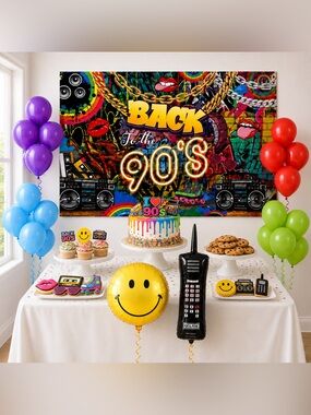 Back To The 90’s Retro Millennial Birthday Party Decoration Kit